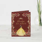 ゴールド バーガンディとゴールドのキンセアニエラ 招待状 (正面)