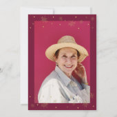 ゴールド＆バーガンディ | モダンな雰囲気の55歳誕生日パーティー 招待状 (裏面)