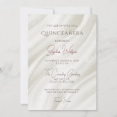 ゴールド バーガンディ レッド スパークル ドレスのキンセアニェラ 招待状 (裏面)