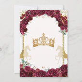 ゴールド バーガンディ レッド フラワープリンス クインセアニエラ 招待状 (裏面)