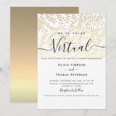 ゴールド バーチャルウェディング 招待状 (正面/裏面)