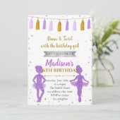 ゴールド パープル バレリーナ パーティー 招待状 (スタンド正面)