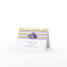 ゴールド パープル フラワーの結婚式のお礼