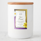 ゴールド パープル メタリック ホワイト製品ラベル ロゴを追加 フードラベル (正面)