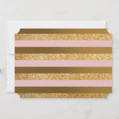 ゴールド＆ピンクのブランチ＆バブルリー ウェディング ブライダルシャワー 招待状 (裏面)