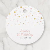 ゴールド&ピンクの風船 | パーティーお礼タグ フェイバータグ (裏面)