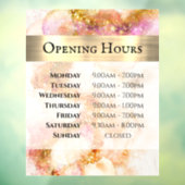 ゴールド ピンク ウォーターカラー 偽のホイル 開店時間 ウィンドウサイン (シート3)