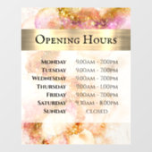 ゴールド ピンク ウォーターカラー 偽のホイル 開店時間 ウィンドウサイン (シート)