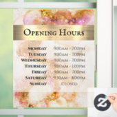 ゴールド ピンク ウォーターカラー 偽のホイル 開店時間 ウィンドウサイン (ホーム)