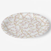 ゴールド ピンク グラム パール ブライダルシャワー ペーパープレート (アングル)