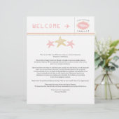 ゴールド ピンク スターフィッシュ ジャマイカ ウェディング ウェルカムレター (スタンド正面)