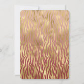 ゴールド ピンク チェリー レッド シェブロン ゼブラ ストライプ ブライズ シャワー 招待状 (裏面)