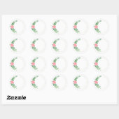 ゴールド ピンク フラワー ウォーターカラー エレガント ラウンドシール (シート)