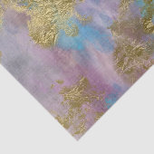 ゴールド、ピンク、ブルーのファインデコパージュペーパー 薄葉紙 (詳細)