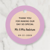 ゴールド ピンク ホット ココア ボム | エレガントなウェディング フェイバータグ (裏面)