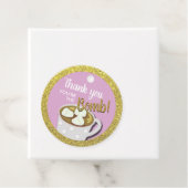 ゴールド ピンク ホット ココア ボム | エレガントなウェディング フェイバータグ (インサイチュ)