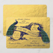 ゴールド ピーコック 結婚式の招待状 招待状 (正面/裏面)