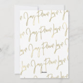 ゴールド ピース ラブ ジョイ クリスマス カード (裏面)