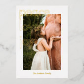 ゴールド ピース ラブ ジョイ クリスマス カード (正面)