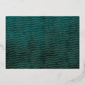 ゴールド ピース&ラブ フォト ホリデー カード (裏面)