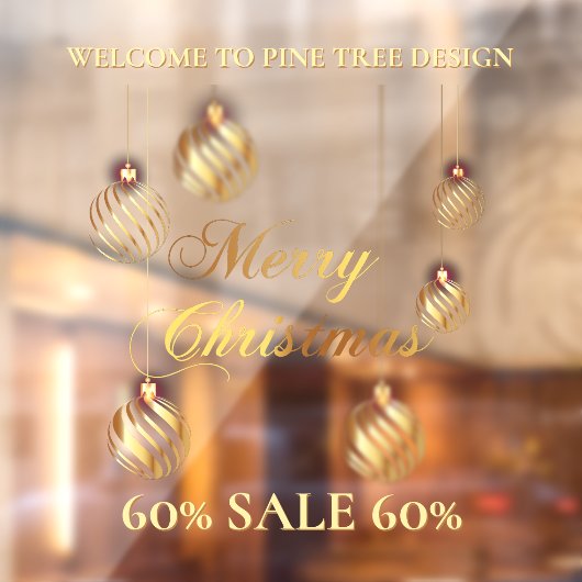 ゴールド フェスティブ ビジネス セール クリスマス おめでとうございます ウィンドウサイン (シート2)