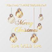 ゴールド フェスティブ ビジネス セール クリスマス おめでとうございます ウィンドウサイン (シート)