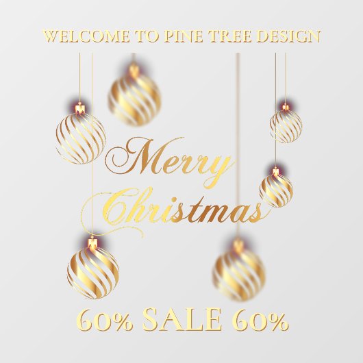 ゴールド フェスティブ ビジネス セール クリスマス おめでとうございます ウィンドウサイン (シート)