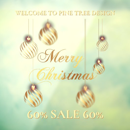 ゴールド フェスティブ ビジネス セール クリスマス おめでとうございます ウィンドウサイン (シート3)