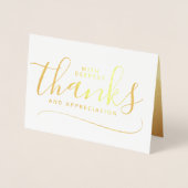 ゴールド・フォイル感謝していの最深と評価 箔カード (正面)