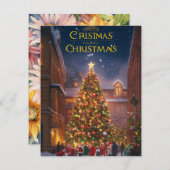 「ゴールド・フォイル・アクセント付き豪華クリスマスカード」 シーズンカード (正面/裏面)