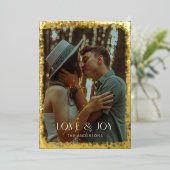 ゴールド・フォイル・キラキラと輝く愛と喜びのホリデー写真カード 箔シーズンカード (立ち正面)