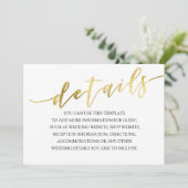 ゴールド フォイル テクスチャ ミニマル ウェディング ディテール 招待状 (スタンド正面)