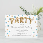 ゴールド フォイル バルーンレター パーティー招待状 招待状 (スタンド正面)