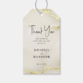 ゴールド フォイル マーブル テクスチャ ウェディング サンクス ギフトタグ (正面)