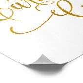 ゴールド フォイル (偽) ウェディング サイン - エレガントなタイポグラフィ (角)