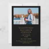 ゴールド フォト 法科大学院 卒業発表 招待状 (裏面)