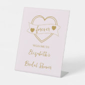 ゴールド フォーエバー ハーツ ブライダルシャワー 台座サイン (正面)