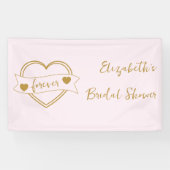 ゴールド フォーエバー ハーツ ブライダルシャワー 横断幕 (横)