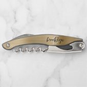ゴールド フォー ブラシ メタル モノグラム スクリプト ソムリエナイフ (裏面)