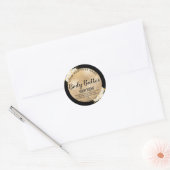 ゴールド フラワープロダクトラベル ボディバター ラウンドシール (封筒)