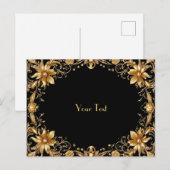 ゴールド フラワーポストカード ポストカード (正面/裏面)