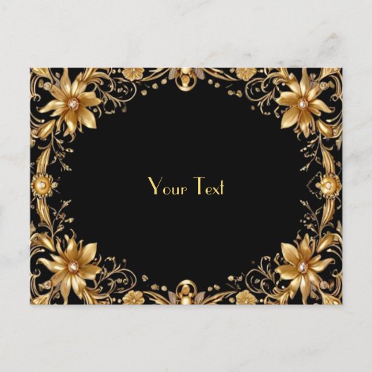 ゴールド フラワーポストカード ポストカード (正面)
