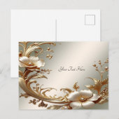 ゴールド フラワーポストカード ポストカード (正面/裏面)