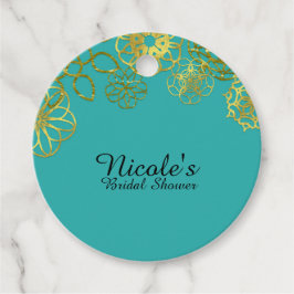 ゴールド フラワーマンダラ ウェディング ブライダルシャワー パーティ フェイバータグ