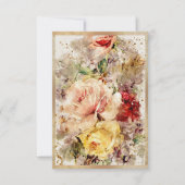 ゴールド フラワール アブストラクト サンキューカード (正面)