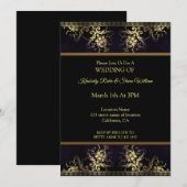 ゴールド フラワー アンド ヘンナ 招待状 (正面/裏面)