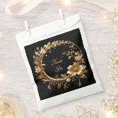 ゴールド フラワー オーナメント フレーム ギフトバッグ フェイバーバッグ (クリップ留めされた状態)