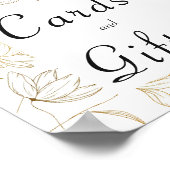 ゴールド フラワー カード&ギフト ポスター サイン (角)