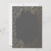 ゴールド フラワー ガール フォト 誕生日パーティー 招待状 (裏面)