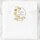 ゴールド フラワー グルーム & ブライド サンクス ラウンドシール (バッグ)